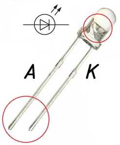 Плюс и минус у светодиода Плюс и минус у светодиода